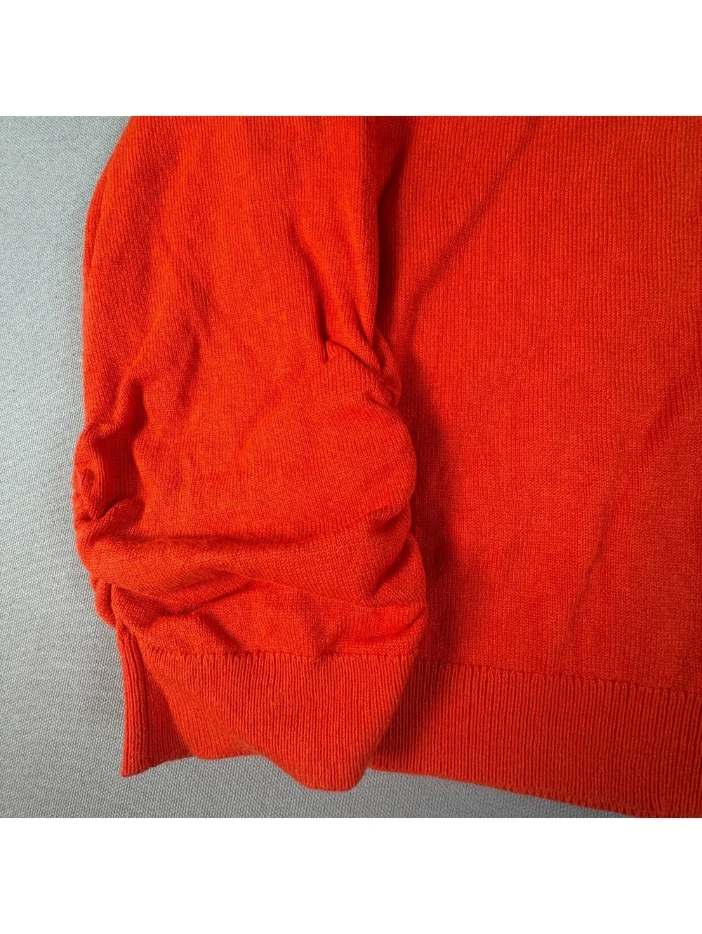 New York & Company Cardigan Sweater Womens L Bright Orange Button Up Knit